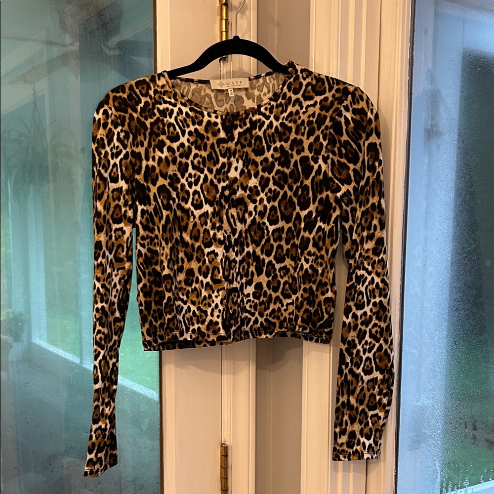 Wayf Animal Print Top with Neutral Tones - Picture 3 of 5